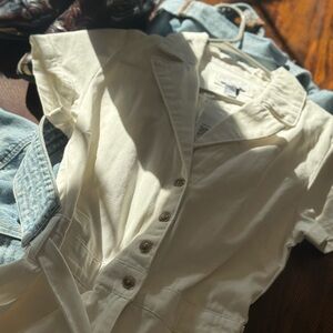 Denim Button-Up Romper